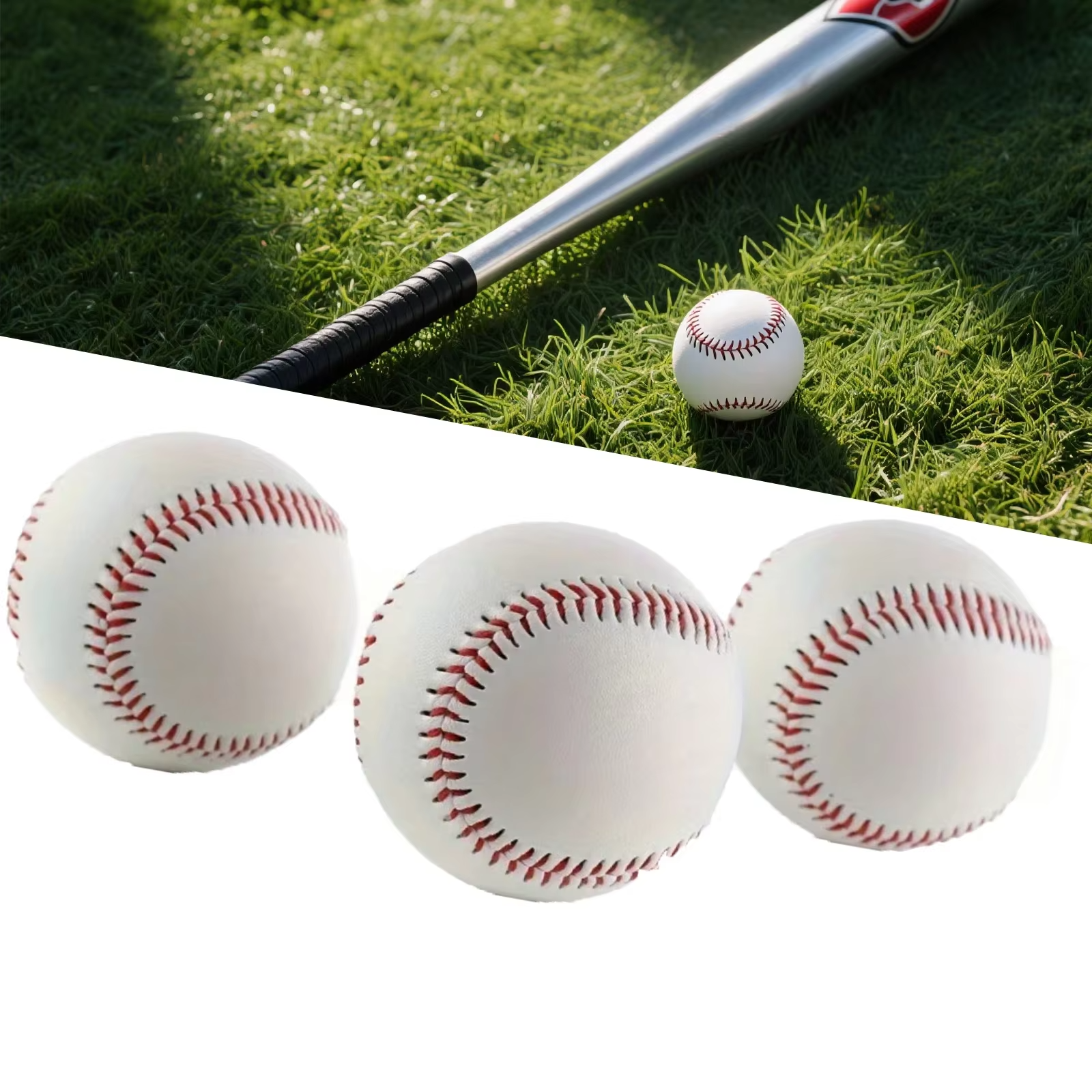 AliExpress Baseball No. 9Softball Hardball Training Handmade Balls Fitness Products White Safety Kid Baseballs Men's Practice Team Game, view 3