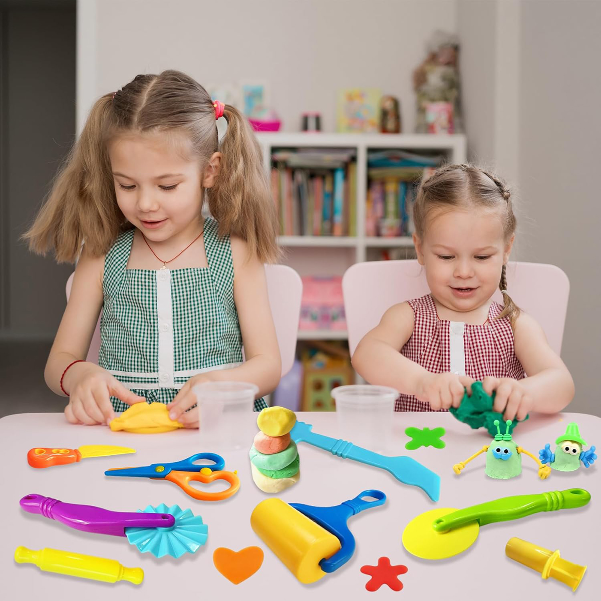 AliExpress Basic Dough Clay Tools Kits Modeling Accessories Animal Cutters Rolling Pin Safety Scissor Dough Extruder Rollers for Kids, view 2