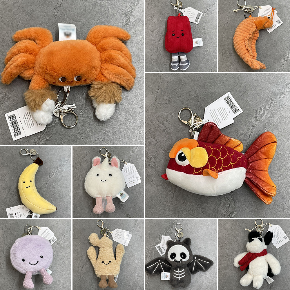 AliExpress Bat Charm, Mummy Keychain, Watermelon Plush Toy, Macaron Plush Keychain, Ladybug Bag Charm.