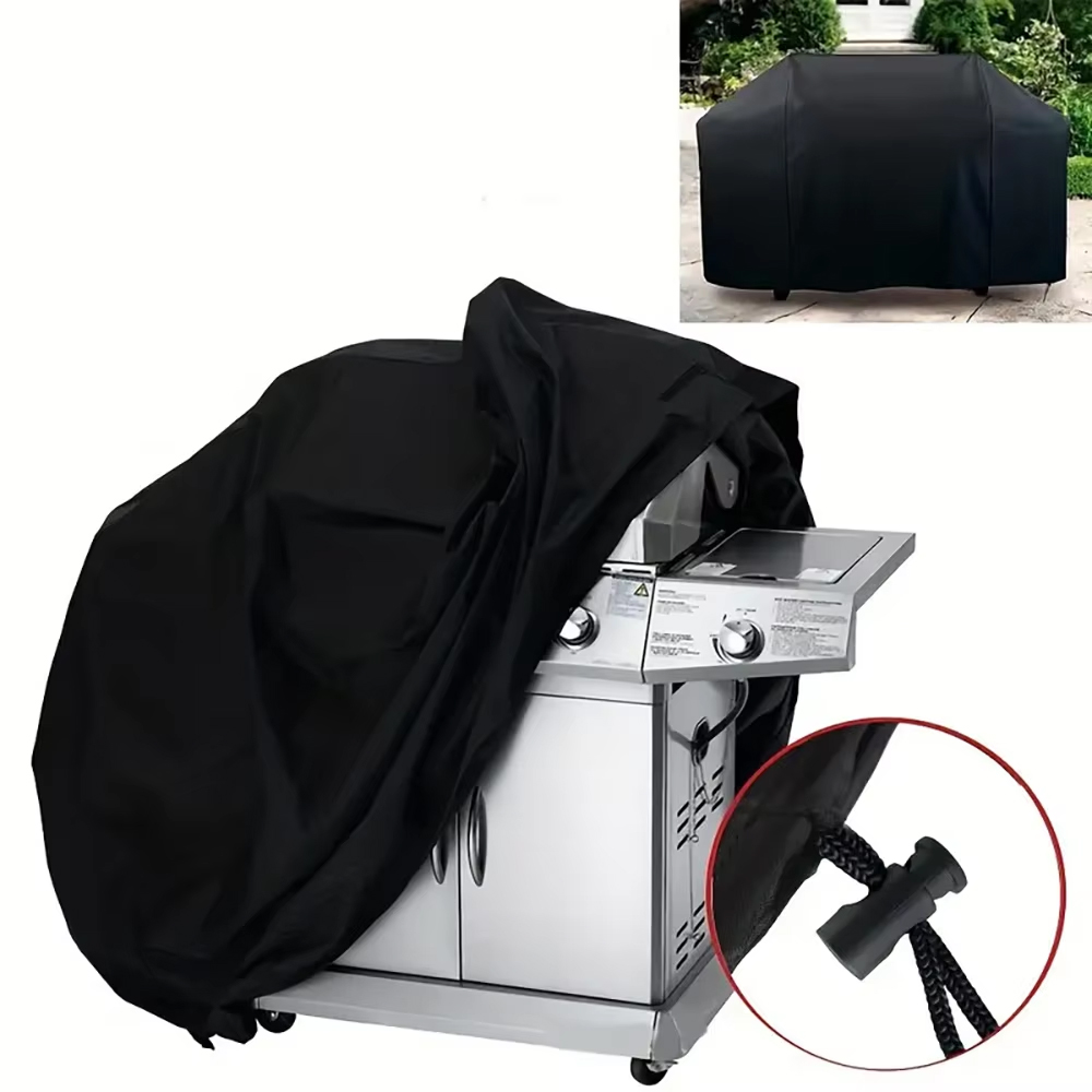 AliExpress BBQ Grill Barbecue Cover Dustproof Waterproof Thickened BBQ Cover Outdoor Rainproof BBQ Cover, view 3