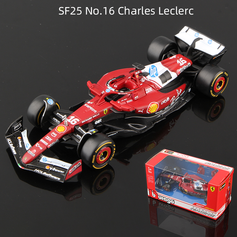 AliExpress Bburago 1:43 F1 Alloy Car Model 2025 Season Formula Racing Die Cast Toy SF25 RB21 W16 MCL39 Red Bull Mercedes Ferrari McLaren, view 4