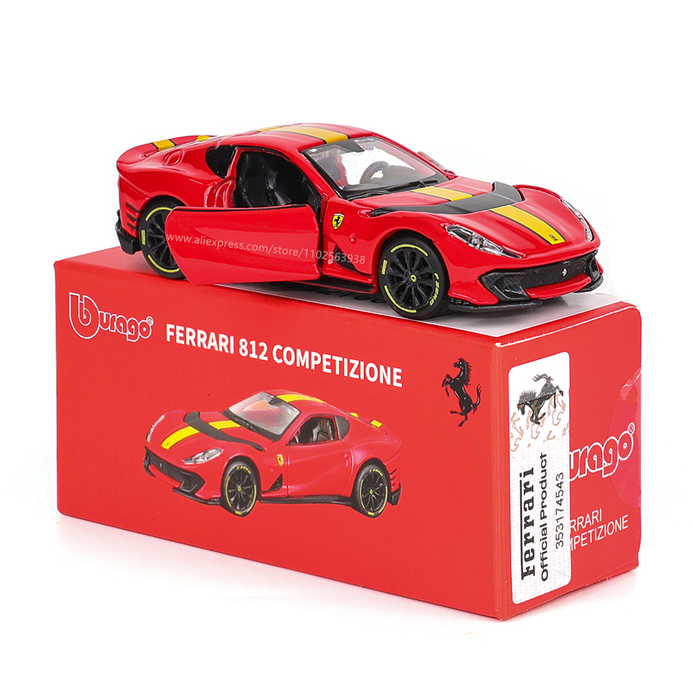 AliExpress Bburago 1:64 genuine Ferrari SP1 812 COMPETIZIONE ENZO F40 F12TDF SF90 car model series children's Christmas boy gift toys, view 4