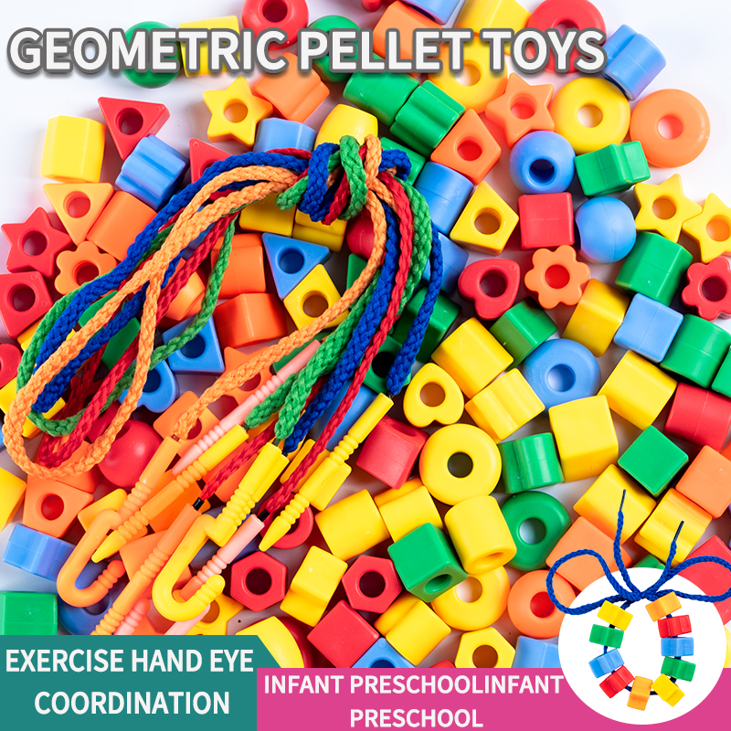 AliExpress Beaded Diy Handmade Puzzle Wearing Beads Building Blocks EarlyEducation Geometry Shape Bracelet Toy, view 2