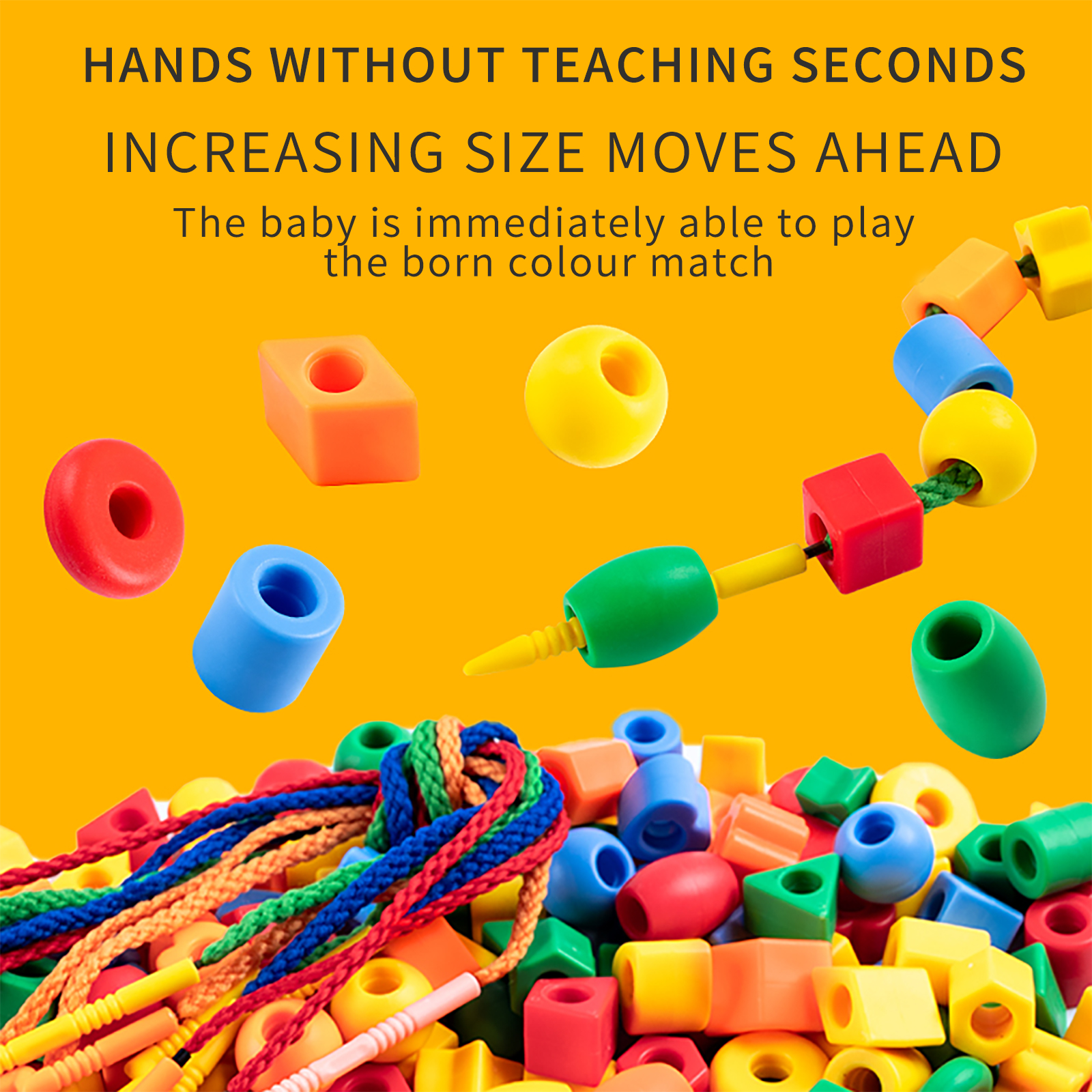 AliExpress Beaded Diy Handmade Puzzle Wearing Beads Building Blocks EarlyEducation Geometry Shape Bracelet Toy, view 3
