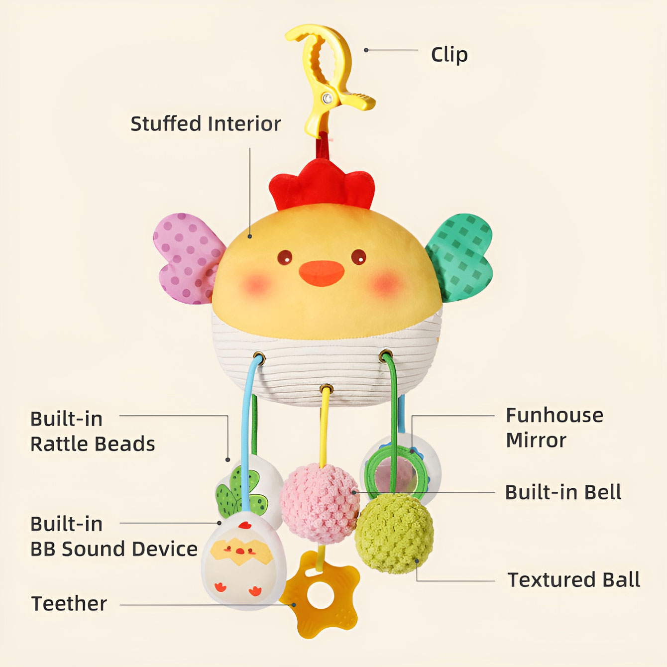 AliExpress Bed Hanging Drawstring Cheer Toy Bedbell Pendant Can Be Nibbled Drawstring cartoon Pendant, view 3