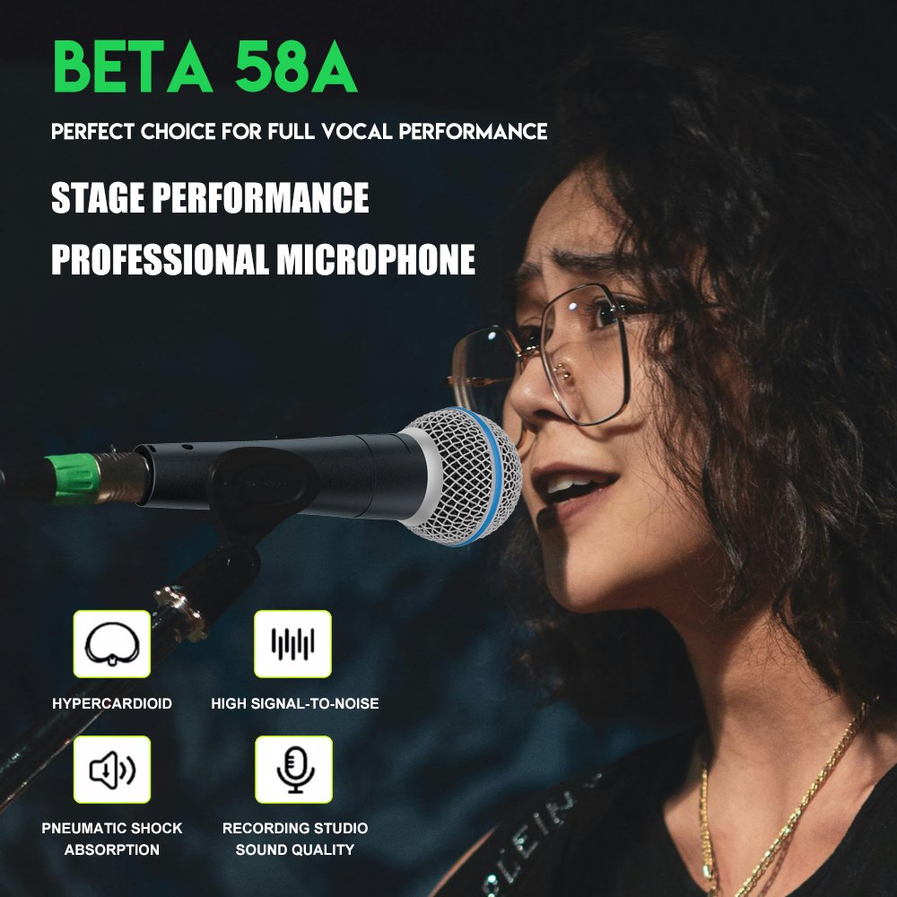 AliExpress Beta58 Wired Dynamic Microphone with Transformer, Super-Cardioid Pattern, Professional Vocal Microphone Suitable for Ktv / Stage / Recording Studio (Includes Cables, Stand), view 4