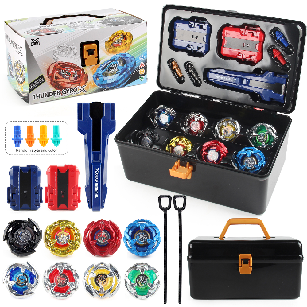 AliExpress Bey X Spinning Toy Kit Gyro Metal Battle Tops with Launchers Organize Box Set Gift, view 3