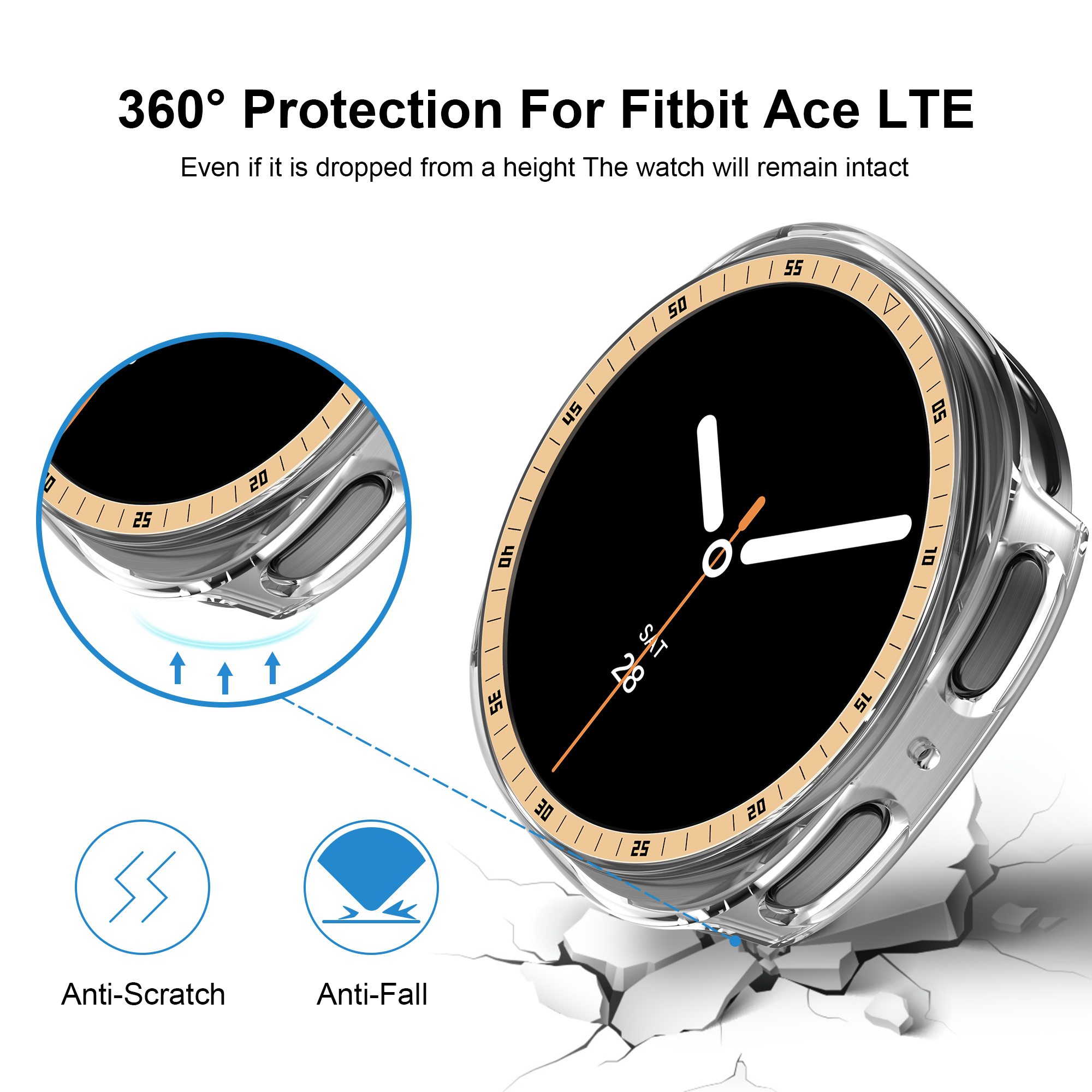 AliExpress Hard PC Bezel Bumper Case for Galaxy Watch 8, view 3