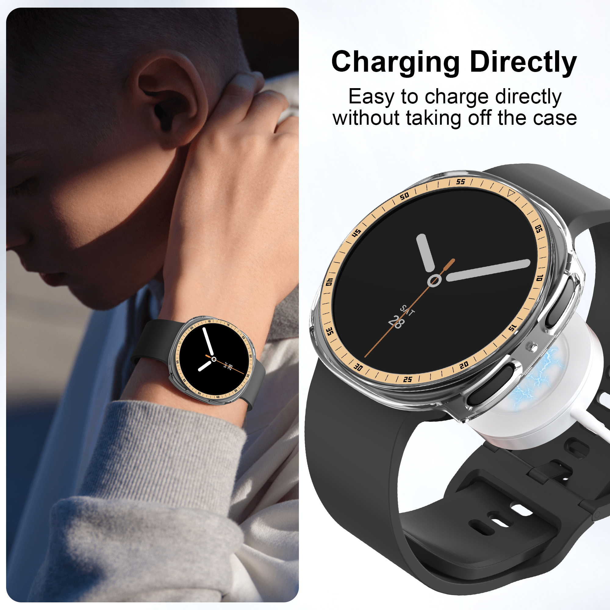 AliExpress Hard PC Bezel Bumper Case for Galaxy Watch 8, view 5