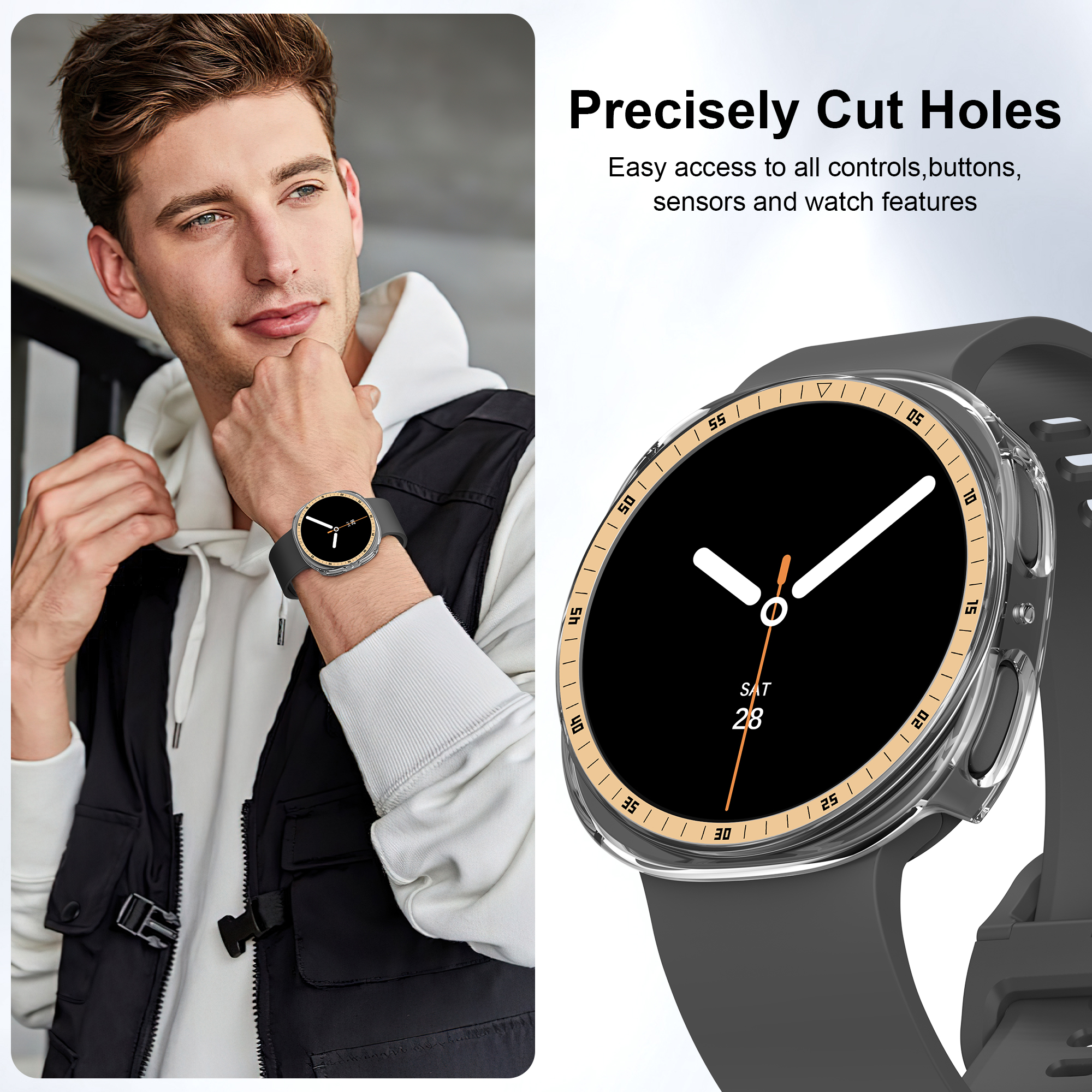 AliExpress Hard PC Bezel Bumper Case for Galaxy Watch 8, view 6