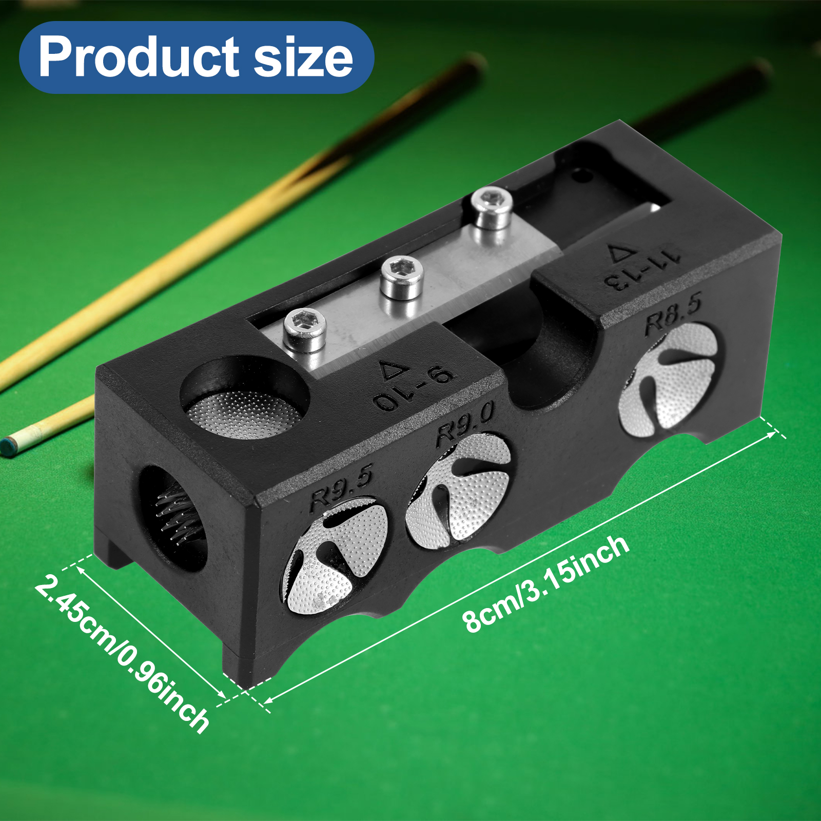 AliExpress Billiard Cue Tip Shaper Professional 11 in 1 Pool Cue Tip Repairer Aluminum Alloy Billiard Stick Tip Repair Tool with Wrench, view 2
