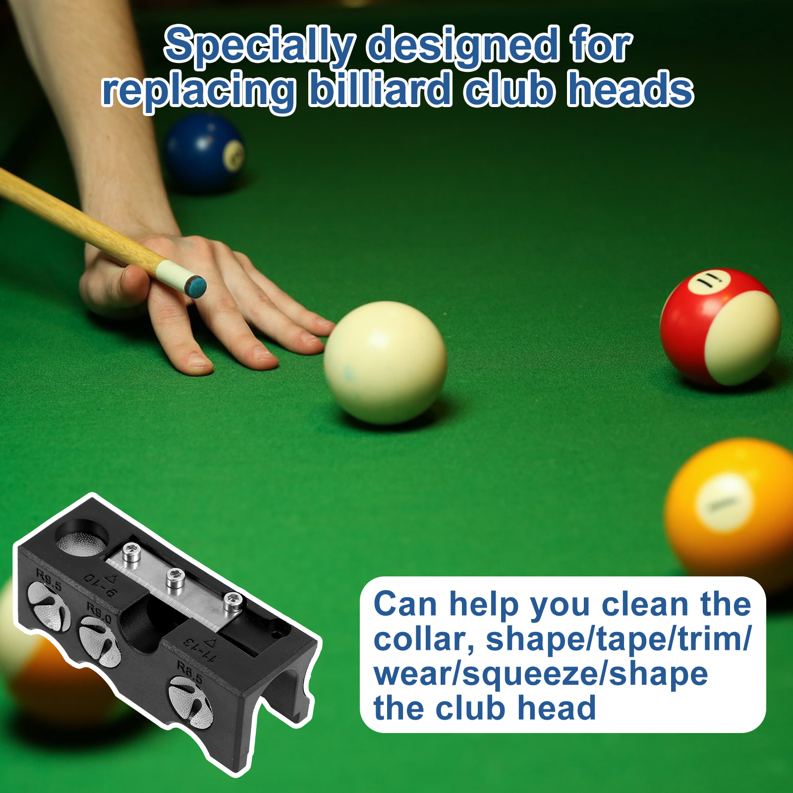 AliExpress Billiard Cue Tip Shaper Professional 11 in 1 Pool Cue Tip Repairer Aluminum Alloy Billiard Stick Tip Repair Tool with Wrench, view 3