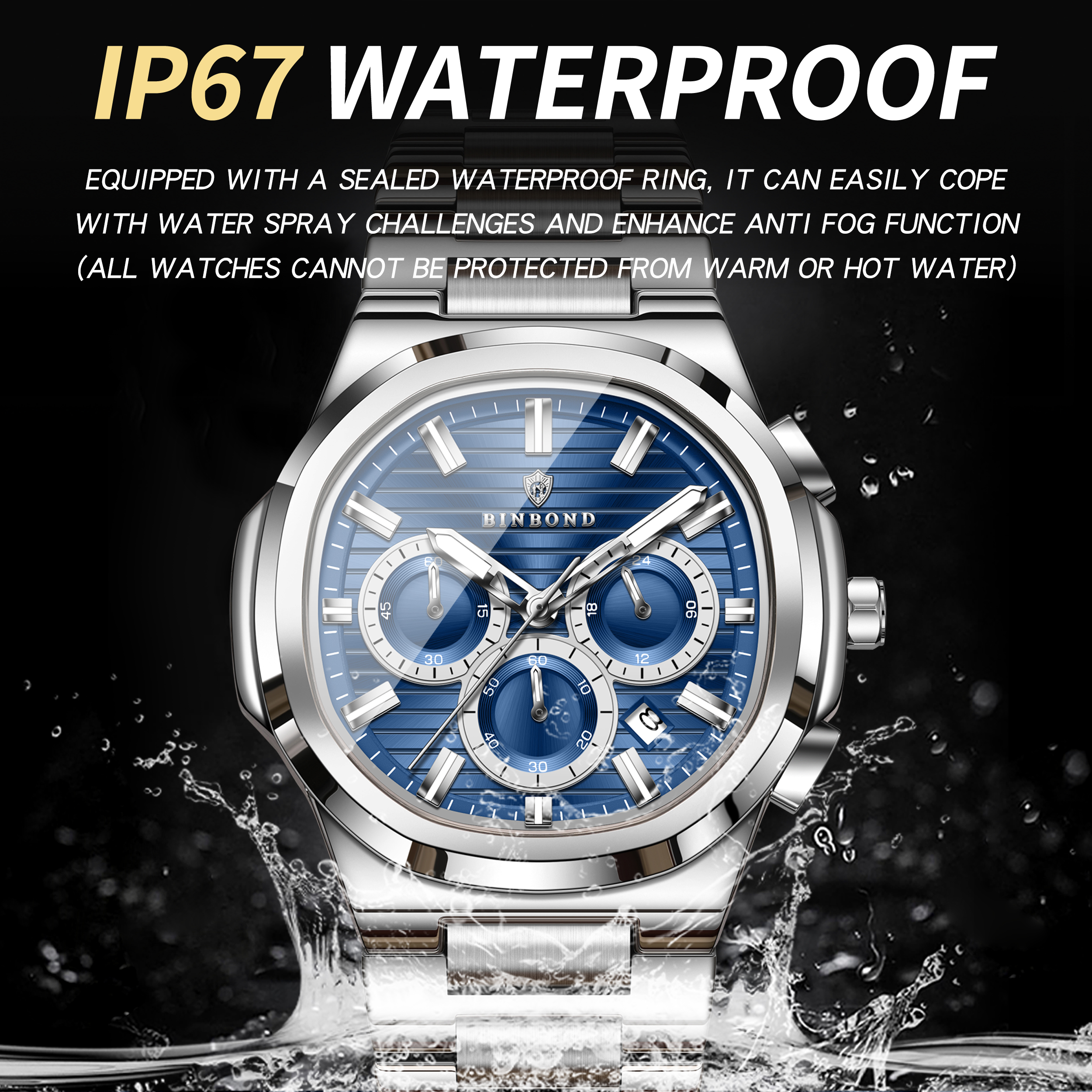 AliExpress BINBOND Men's Chronograph Quartz Watch, view 5