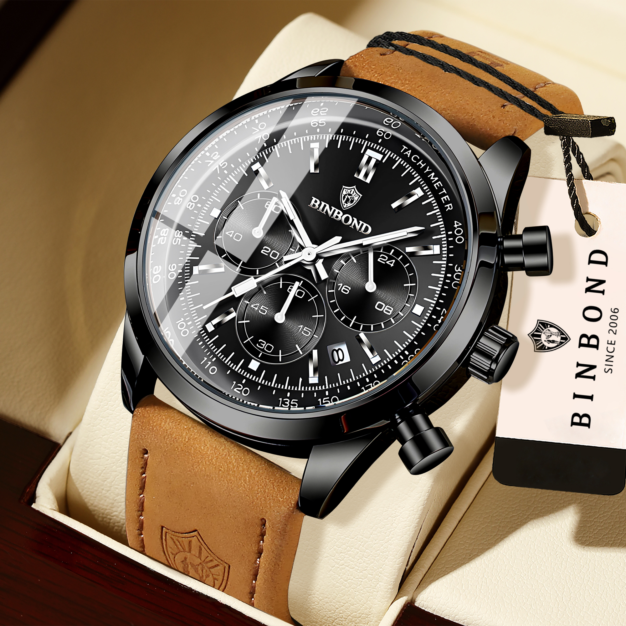 AliExpress BINBOND Men's Chronograph Quartz Watch, view 2