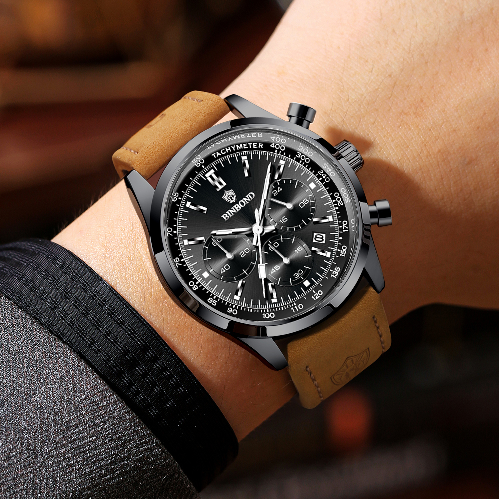 AliExpress BINBOND Men's Chronograph Quartz Watch, view 3