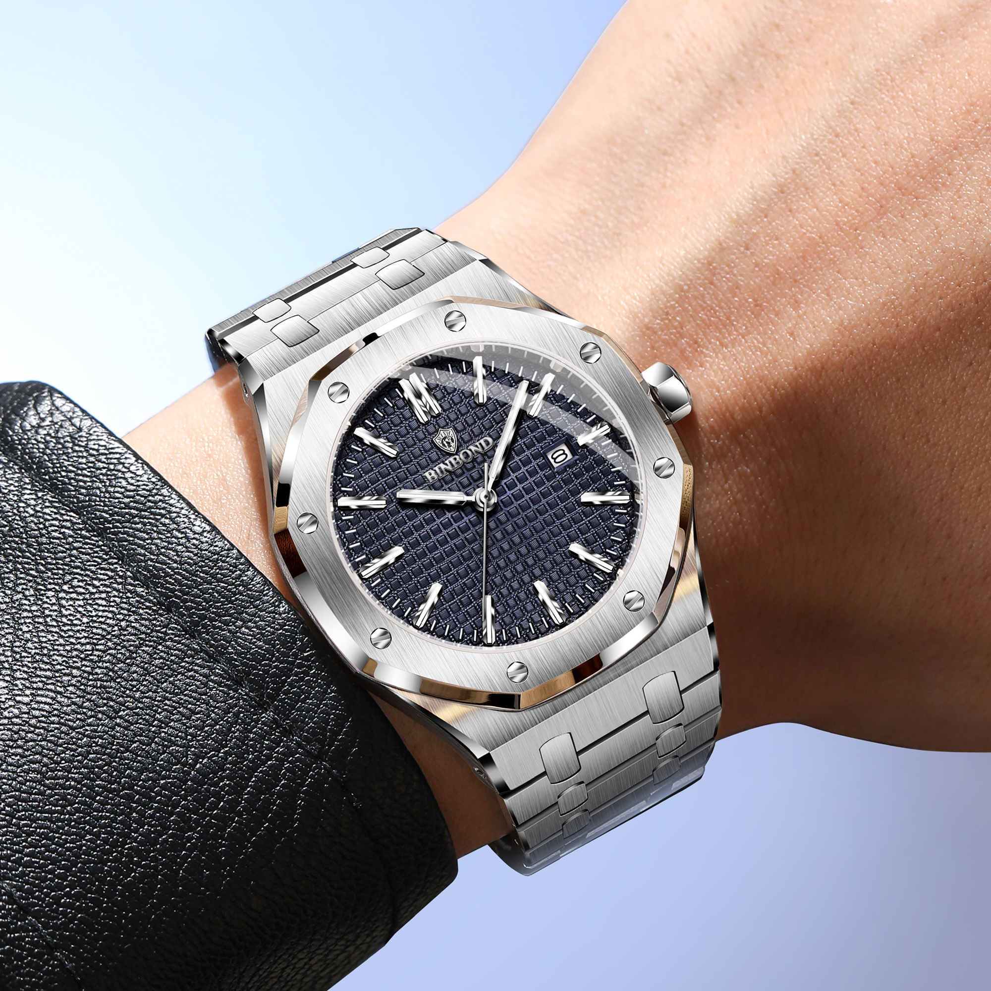AliExpress BINBOND Stainless Steel Luminous Quartz Men's Watch, view 3