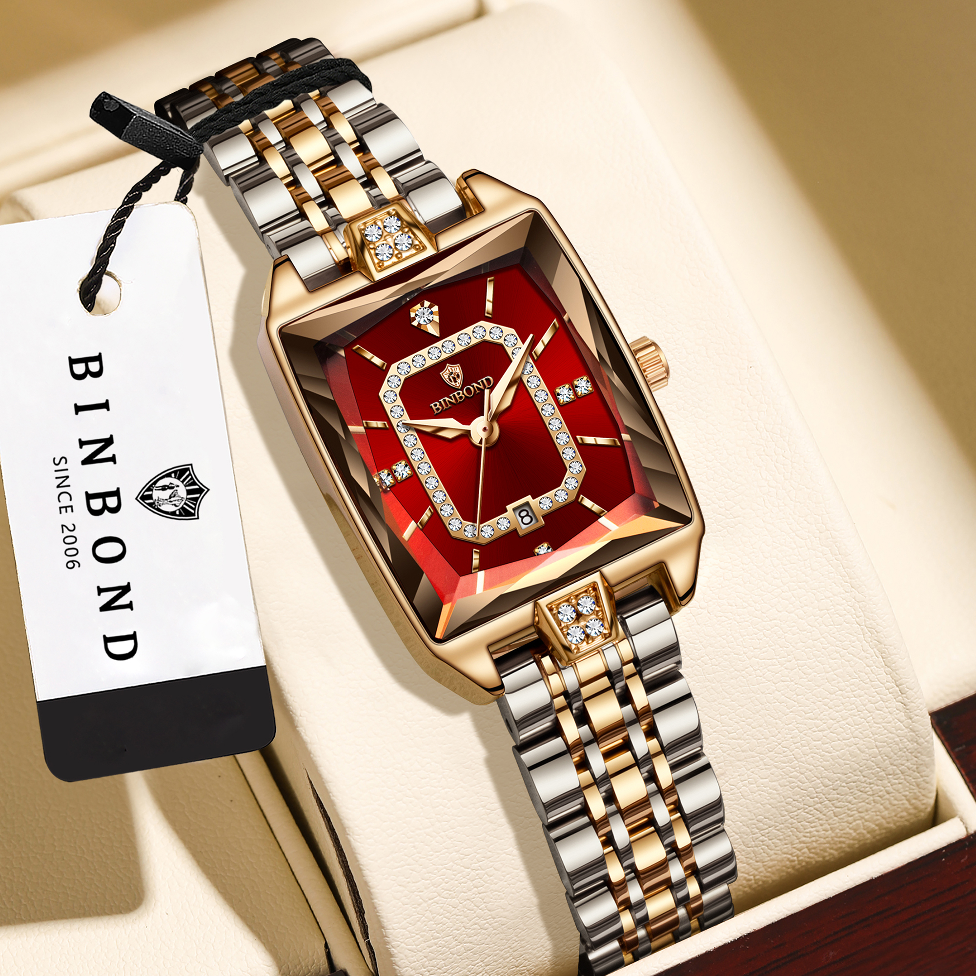 AliExpress BINBOND Zircon Women's Waterproof Quartz Watch, view 2