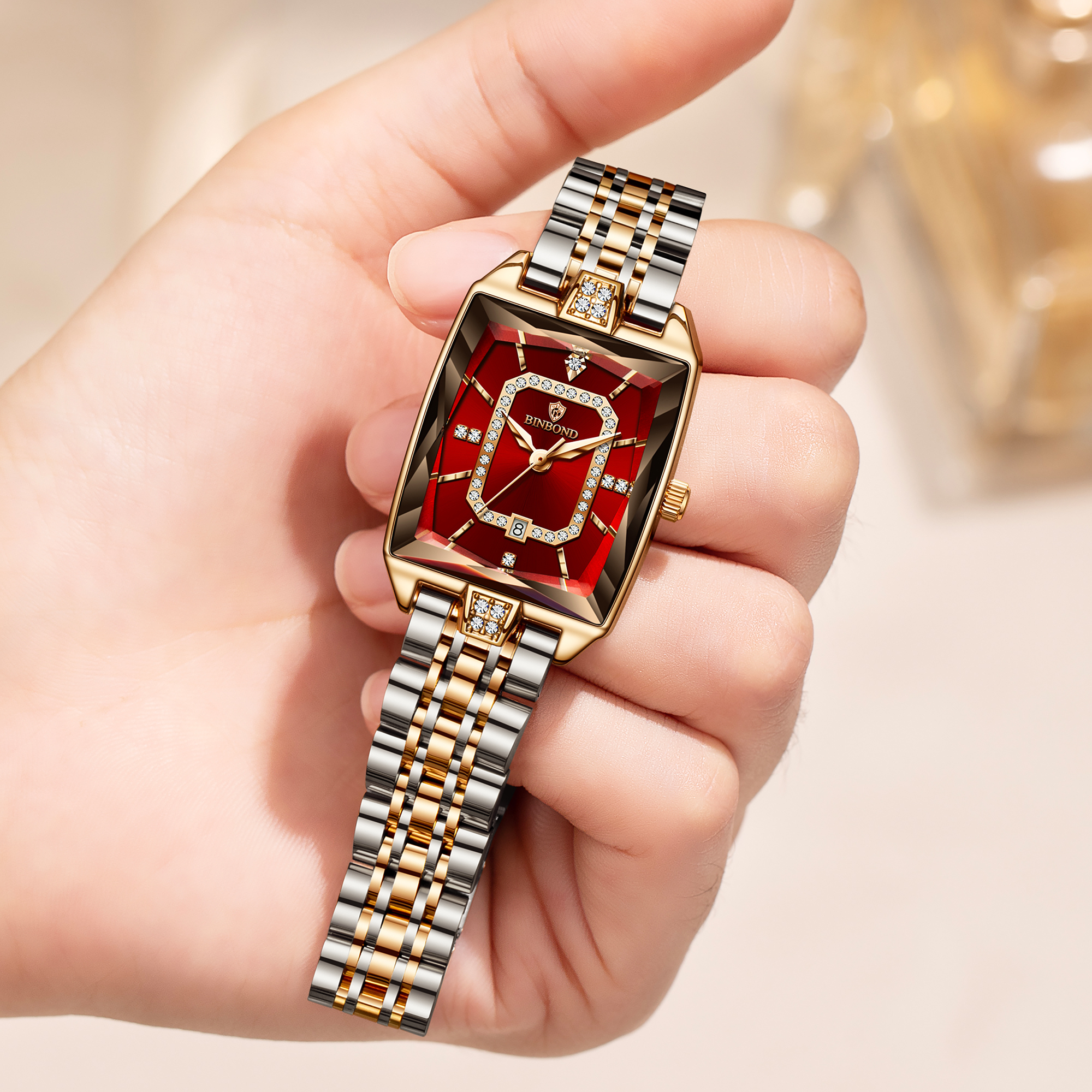 AliExpress BINBOND Zircon Women's Waterproof Quartz Watch, view 3