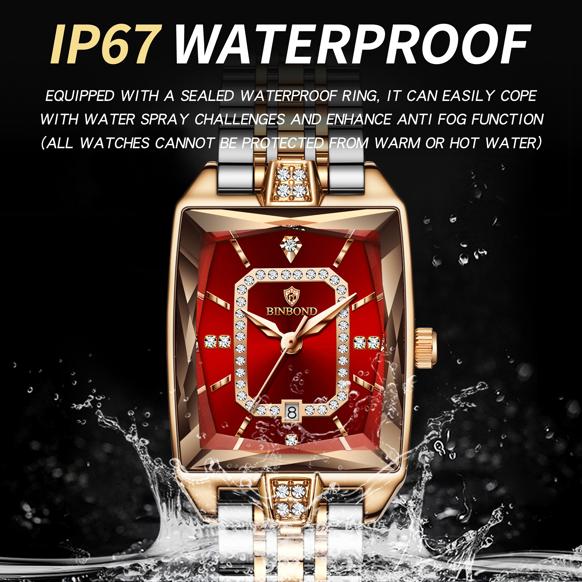 AliExpress BINBOND Zircon Women's Waterproof Quartz Watch, view 5