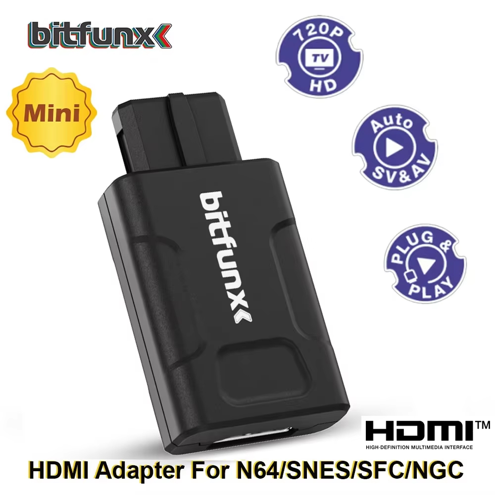 AliExpress Bitfunx 720P 1080P HDTV Adapter For N64/SNES/SFC/NGC Console 4:3/16:9 Aspect Ratio Switching SV&Composite Input HDTV Converter