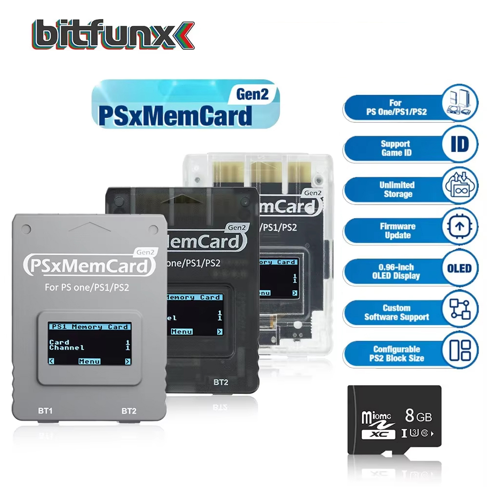 AliExpress BitFunx PSxMemCard Gen2 SD2PSX Memory Card For PS1/PS2 SD Card Reader Card Adapter For PS One Game Console Save Data Game Card