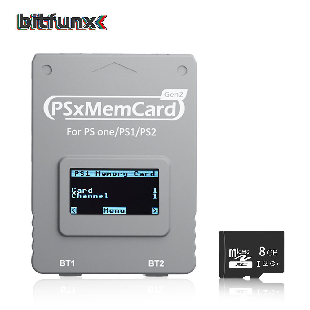 AliExpress Bitfunx PSxMemCard Gen2 Store Game Saves for PS1 and PS2 Games for PlayStation1 PS one Playstation2 Game Consoles