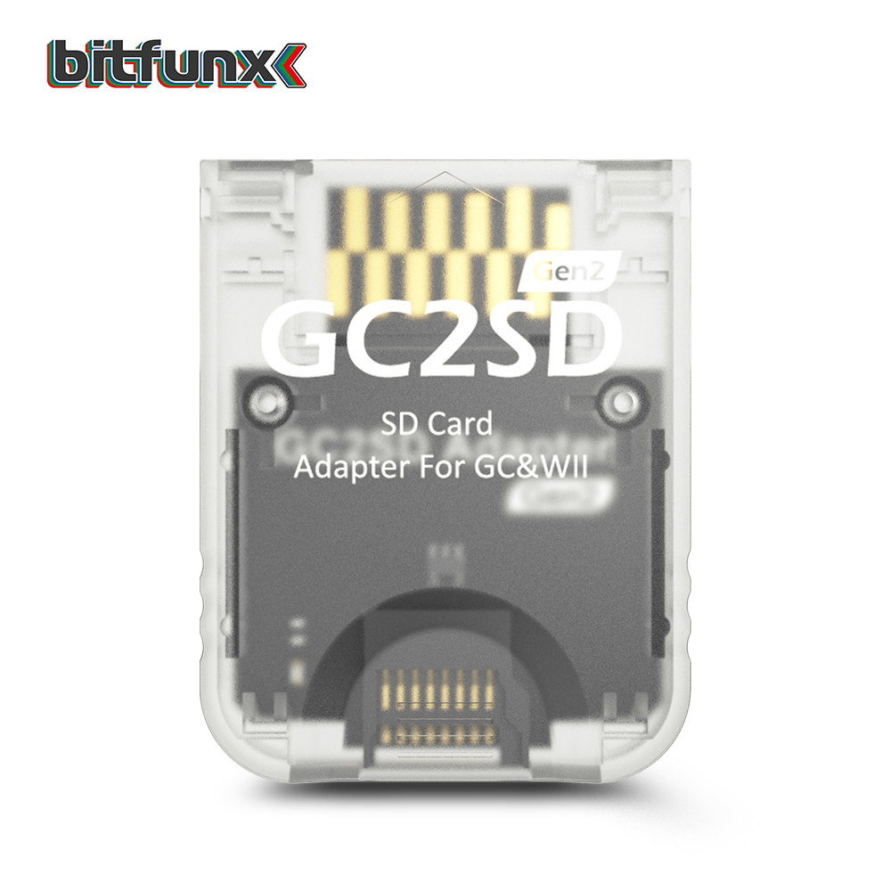 AliExpress Bitfunx Transparent GC2SD Gen2 TF Card Reader Adapter Enhanced Speed Version for All NGC GameCube and Original Wii Game Console