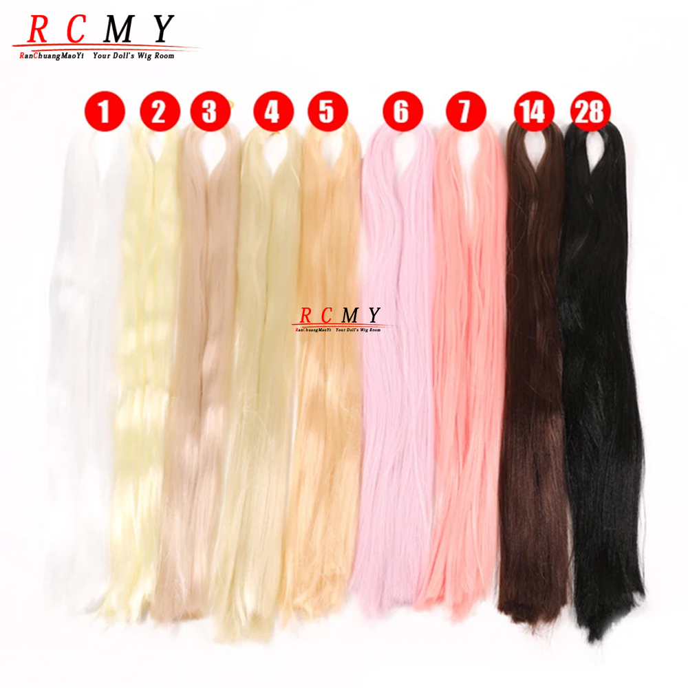 AliExpress BJD SD Doll 80CM/40 White Black Hair Row Milk Silk Anti-Mohair Wig Handmade Hook Transplant Material Synthesis Reboot Pony Hair