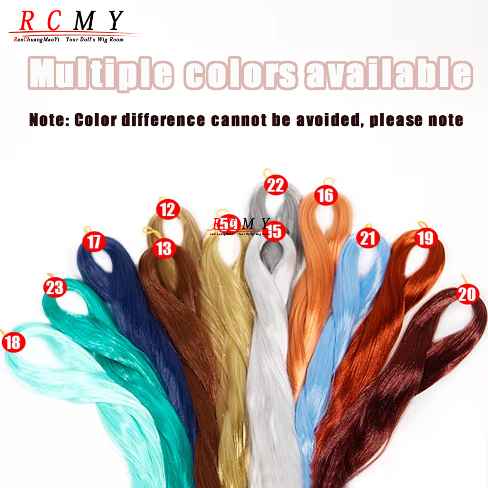 AliExpress BJD SD Doll 80CM/40 White Black Hair Row Milk Silk Anti-Mohair Wig Handmade Hook Transplant Material Synthesis Reboot Pony Hair, view 3