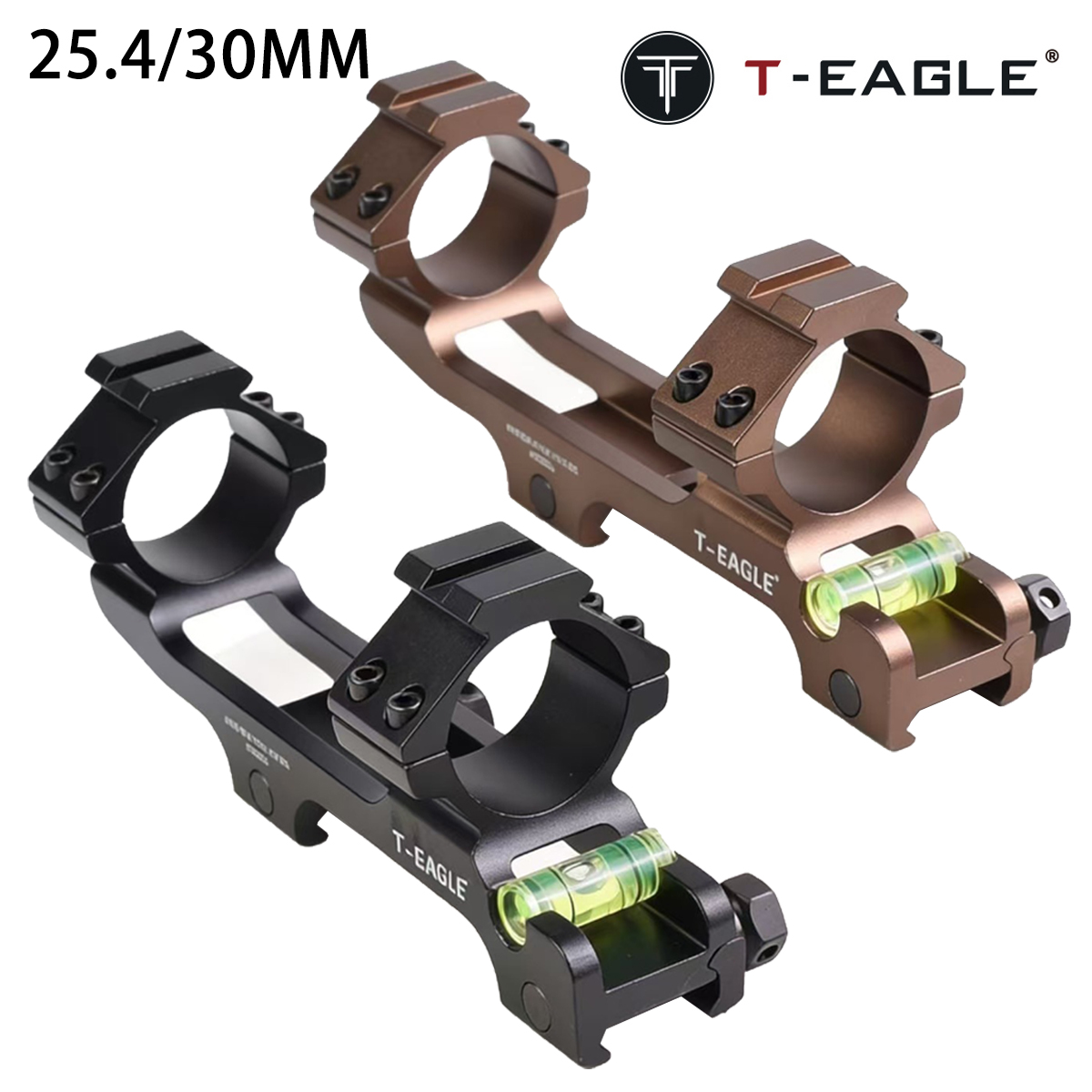 AliExpress BK/TAN One-Piece Cantilever Level Bracket 25.4/30mm Rail Scope Mount with Bubble Level for Picatinny Rail Mount