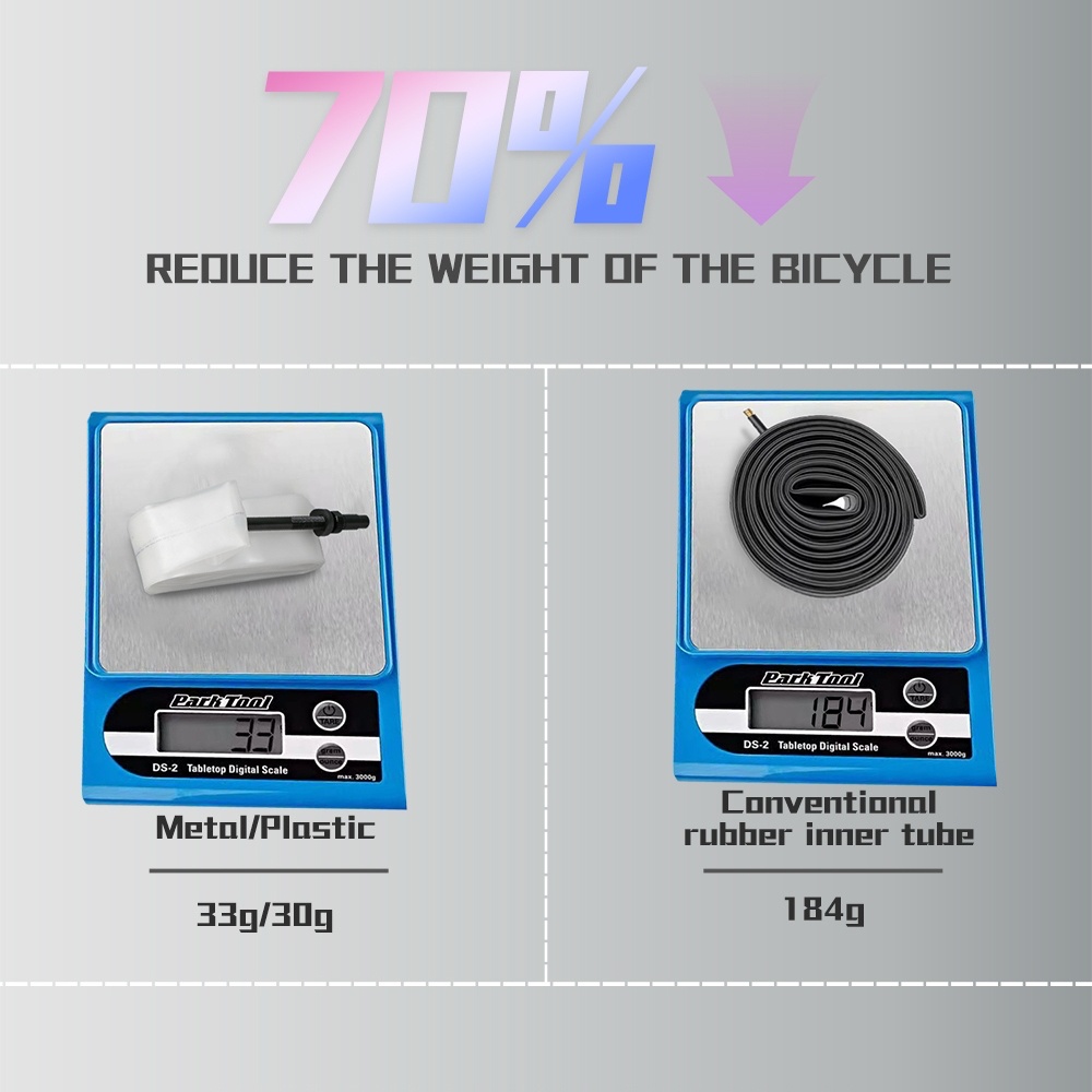AliExpress BKPTX 1Pcs 28g Metal/Plast Ultralight Bike TPU Inner Tube 700X18 25 28 32 Road Bicycle TPU Material Tire Length French Valve, view 5