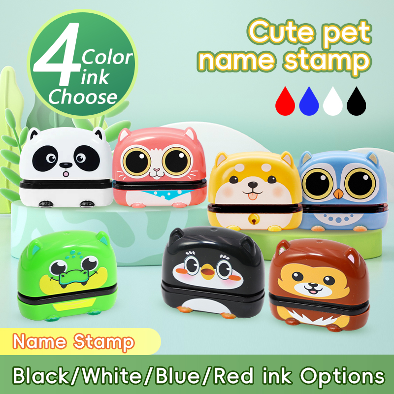 AliExpress Black/Blue/Red/White Customized Name Stamp Paints Personal Student Baby Engraved Waterproof Non-fading Kindergarten Name Seal