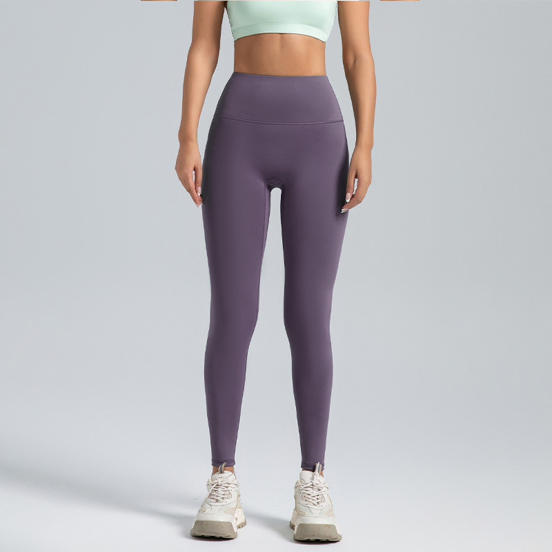 AliExpress Black Leggings for Women with No T-line High-waisted Hip Lift Yoga Pants with Abdominal Compression and Nude Running Leggings, view 3