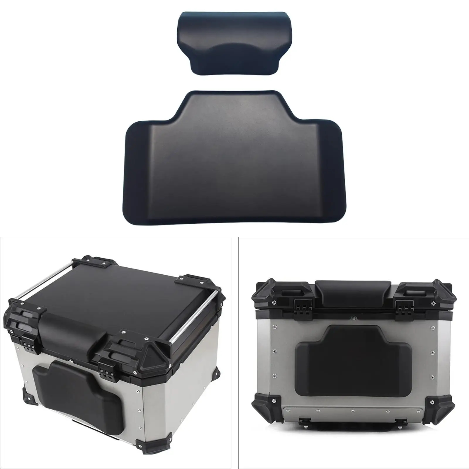 AliExpress Black Motorcycle Backrest Soft Rear Top Case Cushion Modification Accessories Easy Install Passenger Back Pad Universal
