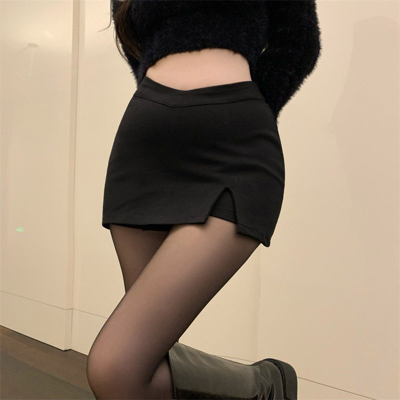 AliExpress Black Split Mini Skirts Women Summer Sexy Club High Waist Slit Skirt Streetwear Korean Party Fashion Irregular Slim A Line Skirt, view 2