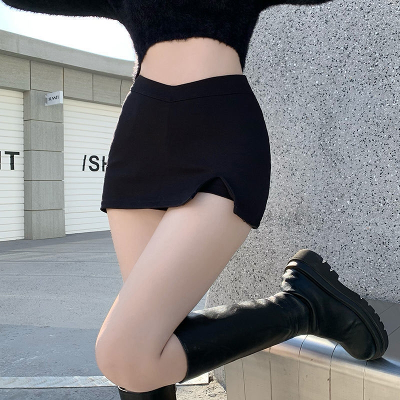 AliExpress Black Split Mini Skirts Women Summer Sexy Club High Waist Slit Skirt Streetwear Korean Party Fashion Irregular Slim A Line Skirt, view 3
