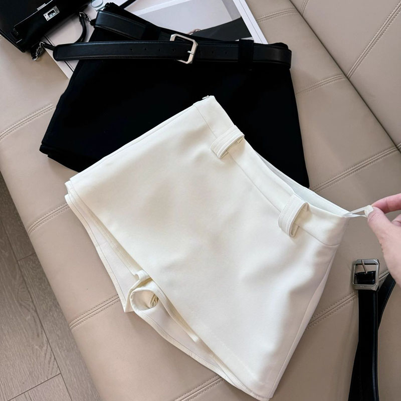 AliExpress Black White Office Lady Suit Skirts Sexy Tight Shorts Package Hip Skirt Ladies Korean Fashion All-Match with Belt A-Line Skirts, view 4