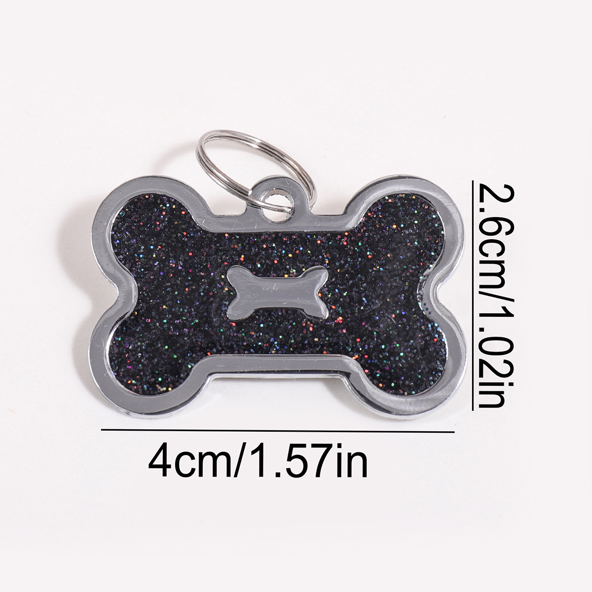 AliExpress Bone Shape Custom Text Dog Tag Glitter Personalized Name Pets Tag Laser Engraving Pendant Address Number Customized Dog Tags, view 3