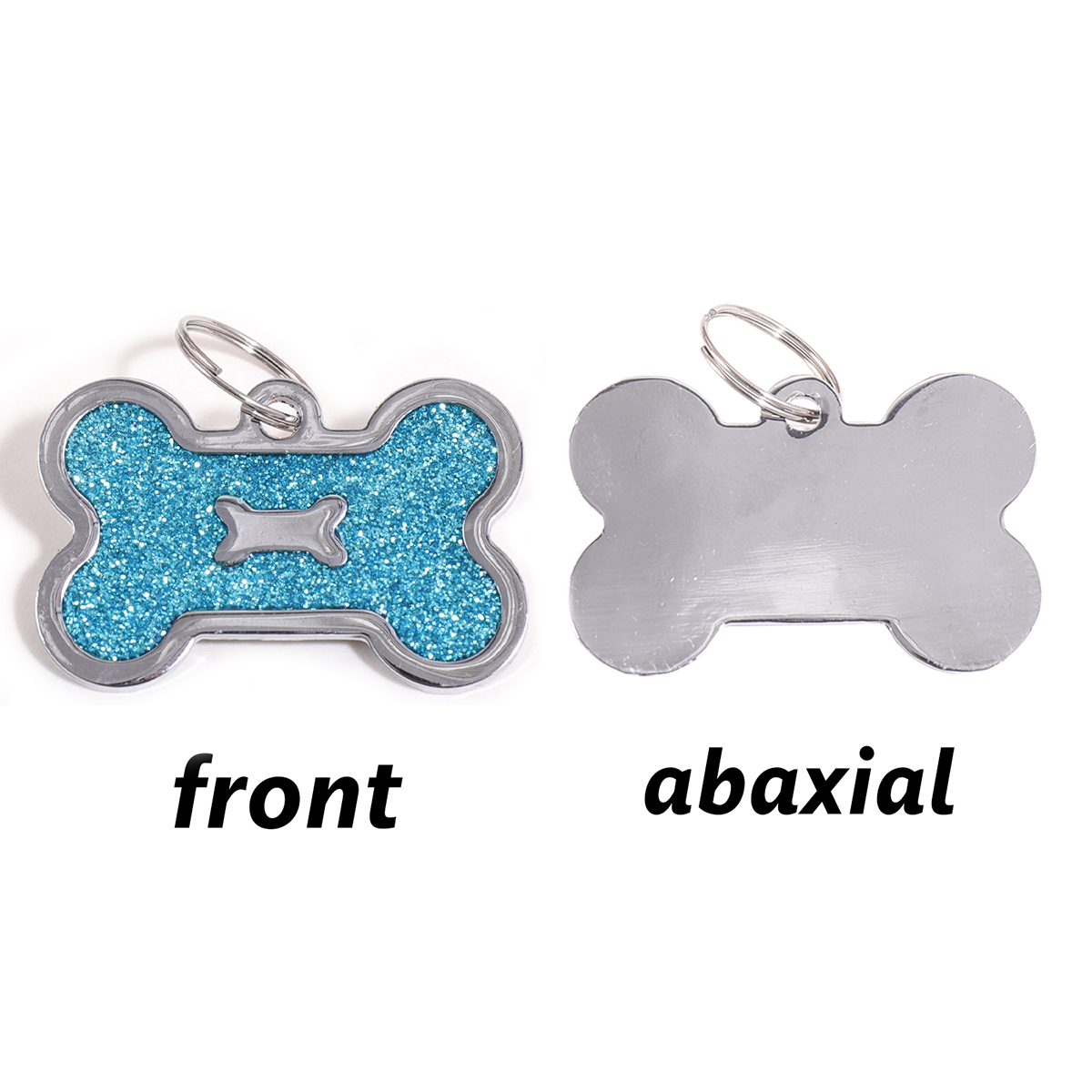 AliExpress Bone Shape Custom Text Dog Tag Glitter Personalized Name Pets Tag Laser Engraving Pendant Address Number Customized Dog Tags, view 4