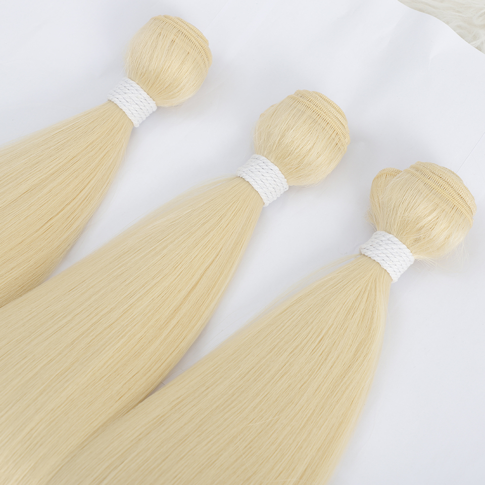 AliExpress Bone Straight Hair Bundles Salon Natural Hair Extensions Fake Fibers Super Long Synthetic Yaki Straight Hair Weaving Full to End, view 5