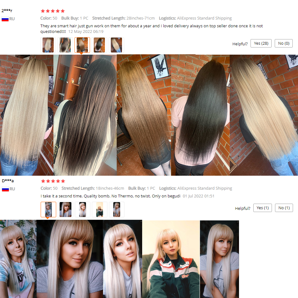 AliExpress Bone Straight Hair Bundles Salon Natural Hair Extensions Fake Fibers Super Long Synthetic Yaki Straight Hair Weaving Full to End, view 6