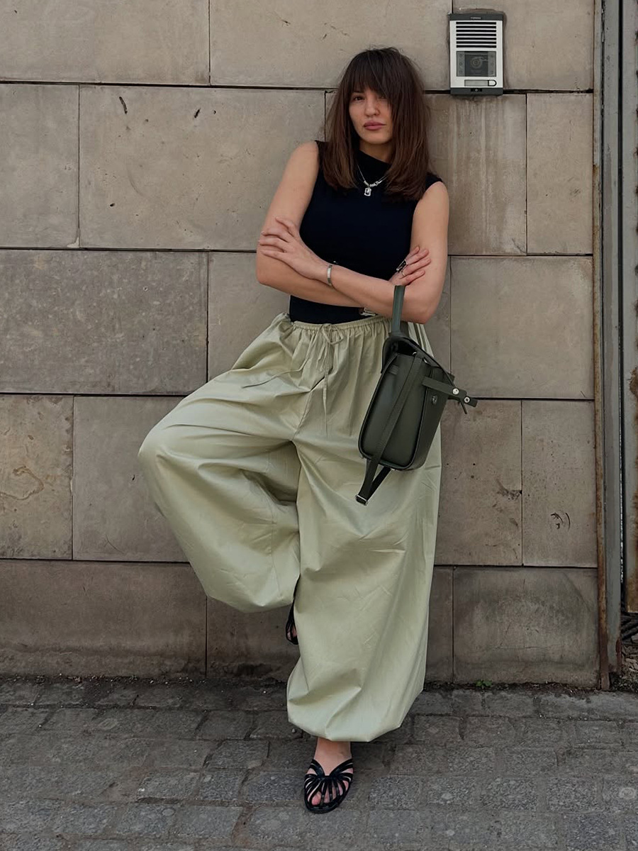 AliExpress Bornladies Autumn Womens 100% Cotton Loose Lantern Style Wide Leg Pants Street Style Casual Lazy Pants Fashion Trousers, view 3