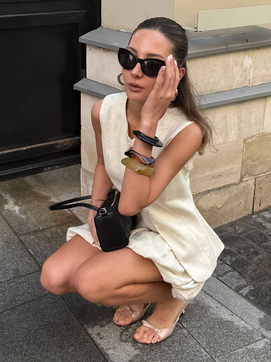 AliExpress Bornladies Cotton Chic Casual Vest Mini Skirt Set Women's Fashion Commuter Sleeveless Tank Top Loose Shorts Suits Summer New, view 6