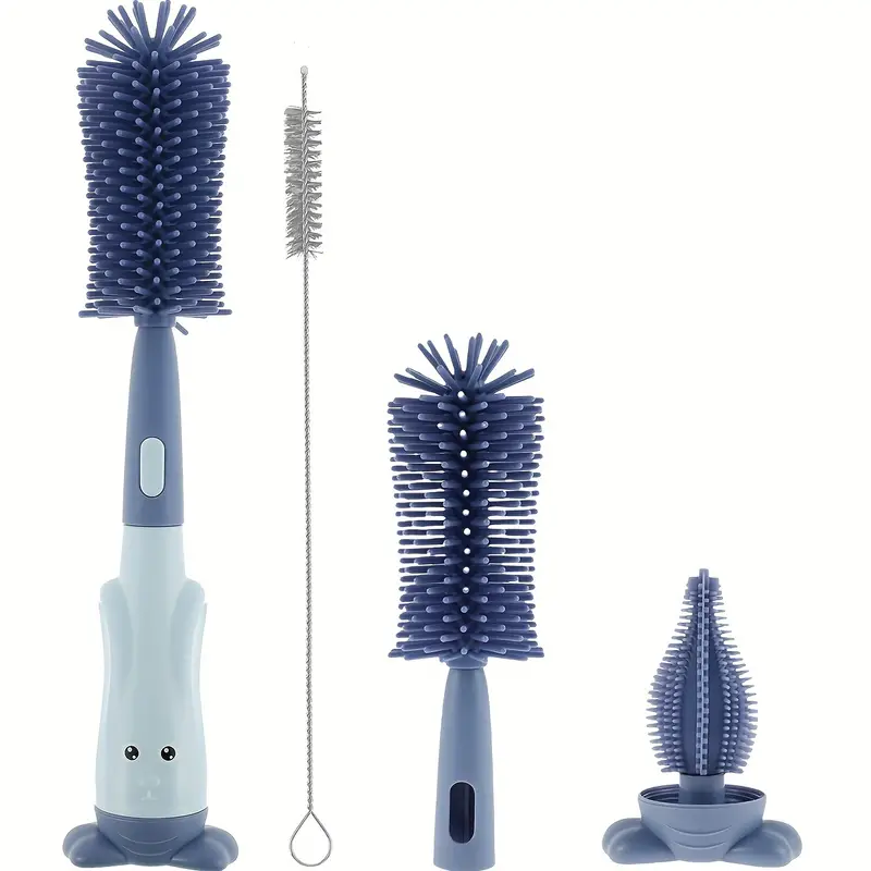 AliExpress Bottle Brush Tea Cup Multifunctional Standing Brush Food Grade Silicone Nipple Brush Set Cup Brush Three-in-one Straw Brush Spon