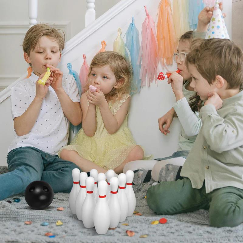 AliExpress Bowling Set Plastic color 2Ball and 10Pins Bowling Games Outdoor Sports Indoor Exercise Ball Gutterball Funny Bowling Set TMZ, view 4
