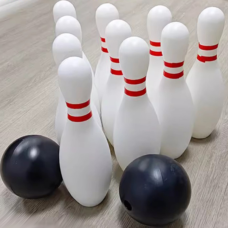 AliExpress Bowling Set Plastic color 2Ball and 10Pins Bowling Games Outdoor Sports Indoor Exercise Ball Gutterball Funny Bowling Set TMZ, view 5