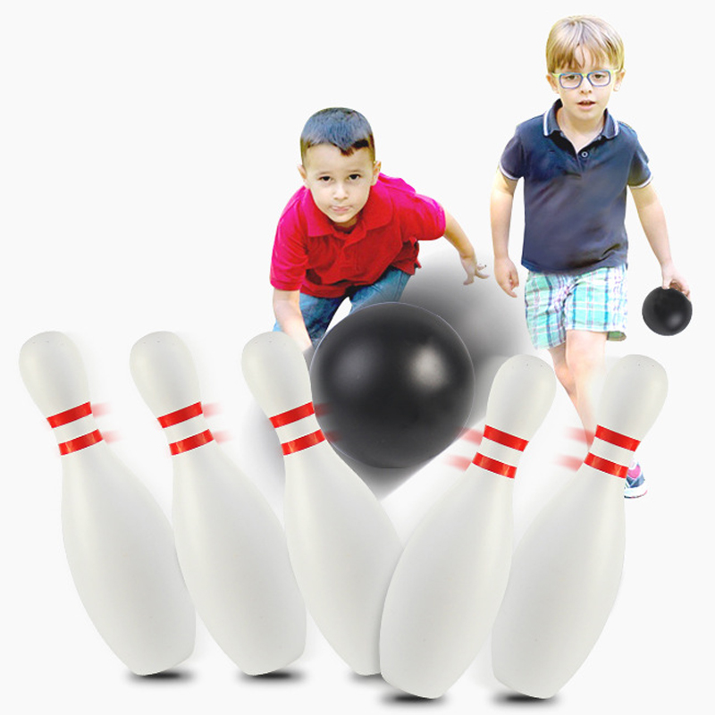 AliExpress Bowling Set Plastic color 2Ball and 10Pins Bowling Games Outdoor Sports Indoor Exercise Ball Gutterball Funny Bowling Set TMZ, view 6