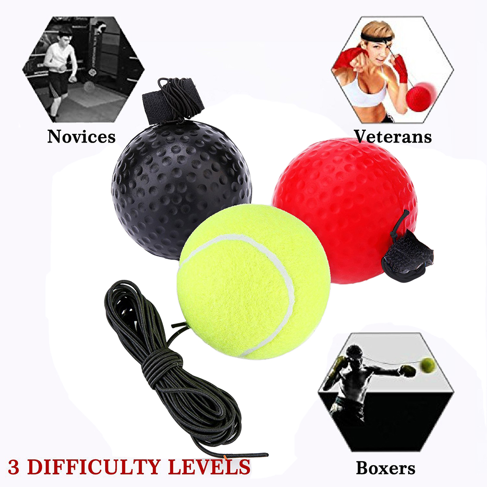 AliExpress Boxing Reflex Speed Punch Ball Boxing Rubber Balls for Agility Reaction Training with Sweatband Fitness Equipments Accessories, view 4