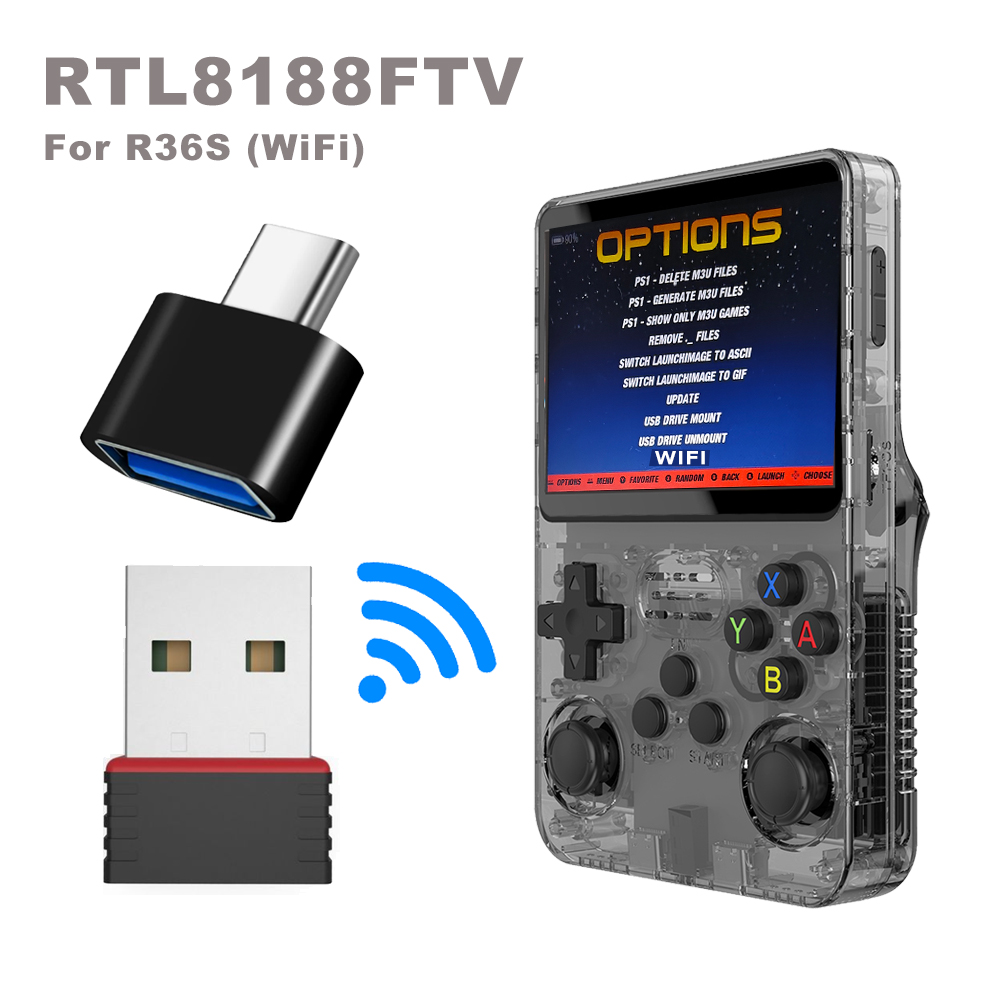AliExpress BOYHOM R36S WiFi Upgrade Kit RTL8188FTV USB Dongle & Type-C OTG Adapter for R36H R36S Ultra R36 Plus Retro Console 2026