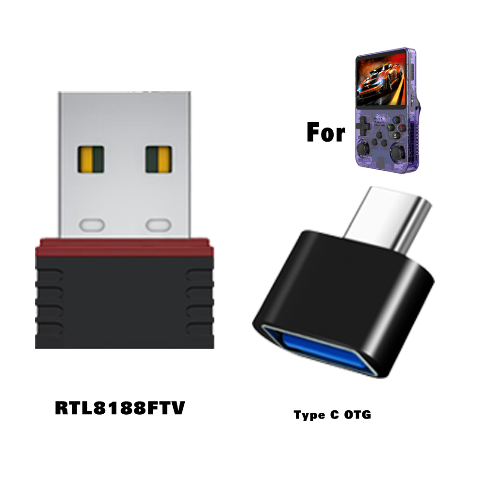 AliExpress BOYHOM R36S WiFi Upgrade Kit RTL8188FTV USB Dongle & Type-C OTG Adapter for R36H R36S Ultra R36 Plus Retro Console 2026, view 3